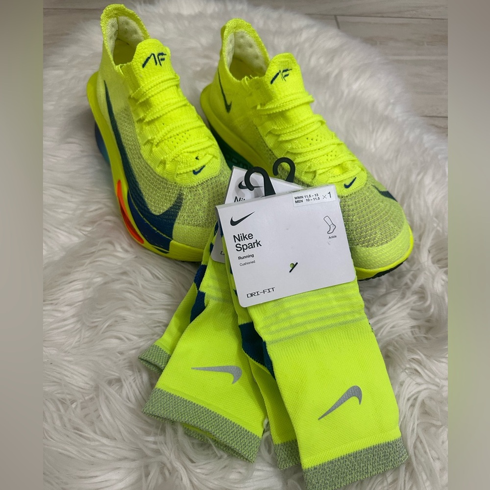 Nike Spark Dri-FIT Socks - Neon Yellow and Gray